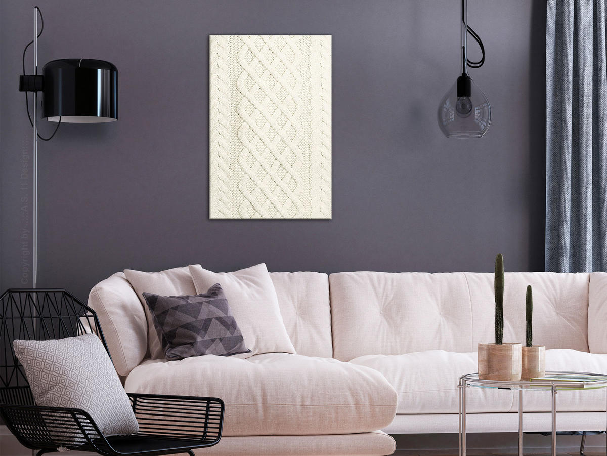 KUNSTDRUCK Weiß 40/60 cm - Weiß, Textil (40/60cm) - KUNSTLOFT