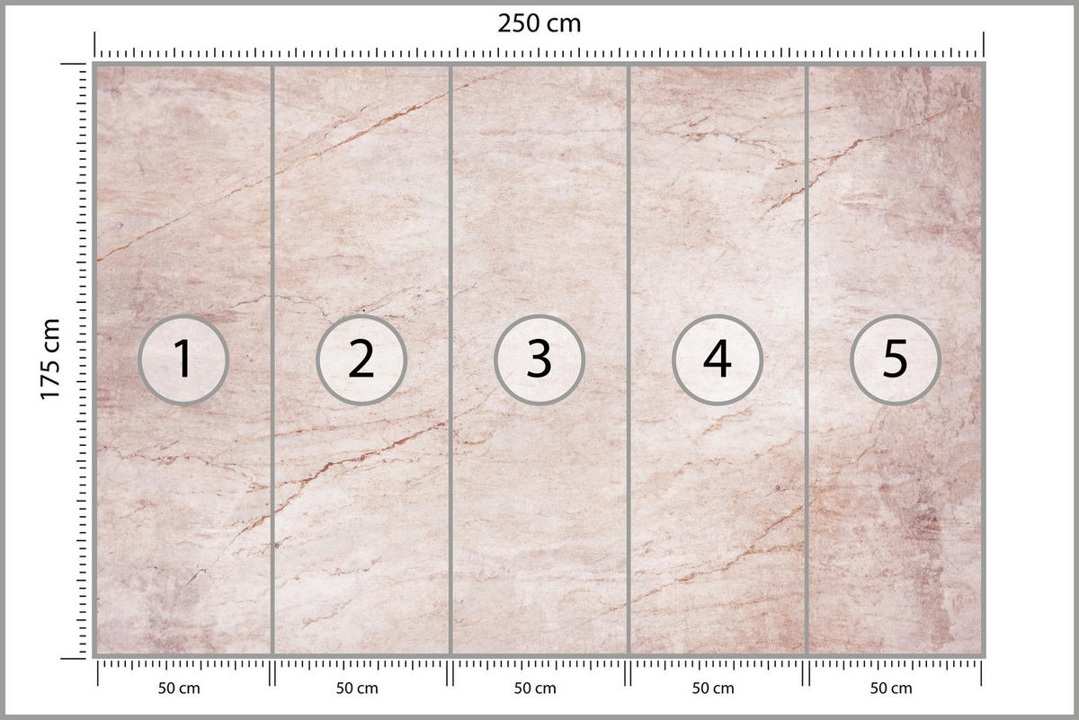 FOTOTAPETE für Wohnzimmer Beton Abstraktion 250x175 - Rosa, Papier (250/175cm) - Muralo