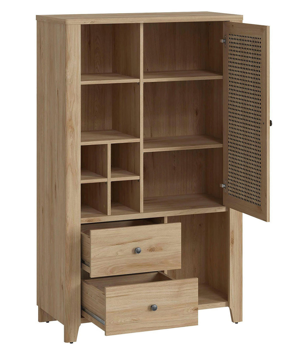 HIGHBOARD Cestino Jackson Hickory / Amadeus 92,5 / 42 / 150cm - Multicolor/Braun, Holz/Holzwerkstoff (93/150/42cm) - Feldmann-Wohnen