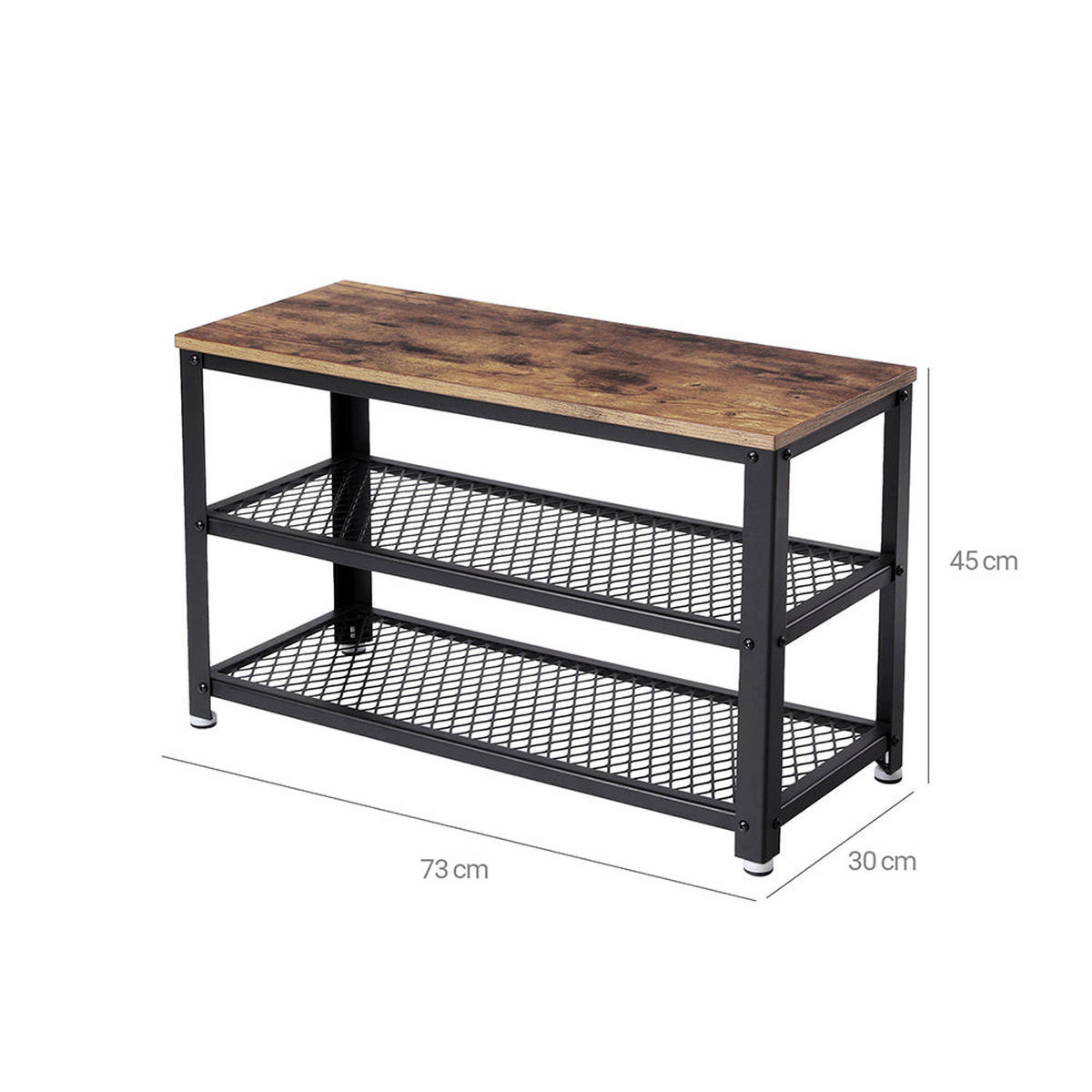 SCHUHBANK - Braun, Holzwerkstoff (30/30/73cm) - Hansiro