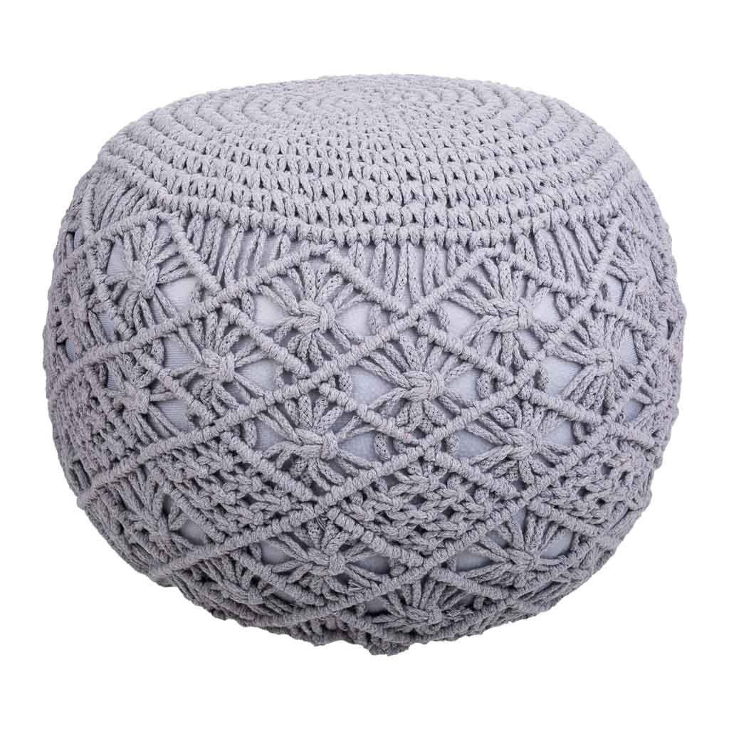 POUF aus Baumwolle, grau, 45x40cm - Grau, Textil (45/40/45cm) - Wanderlust