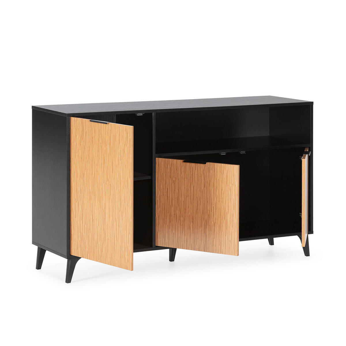 SIDEBOARD Denis, Schwarz/Holzfarbe - Schwarz, Holzwerkstoff (136/80/40cm) - VS Venta-stock