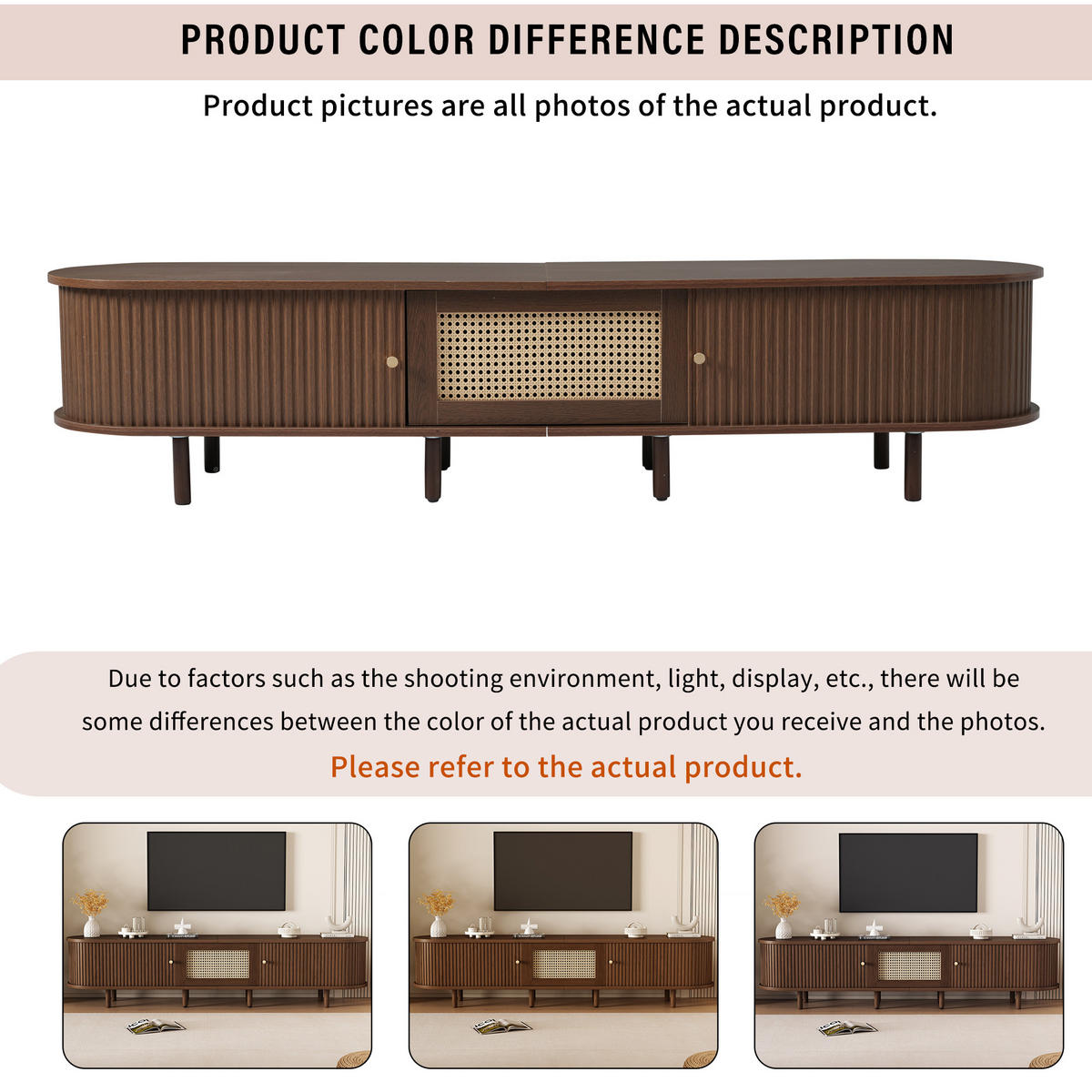 TV-LOWBOARD Rattanoptik Dunkelbraun 180/40/40 cm - Eichefarben, Holz (180/40/40cm) - PANGIVO