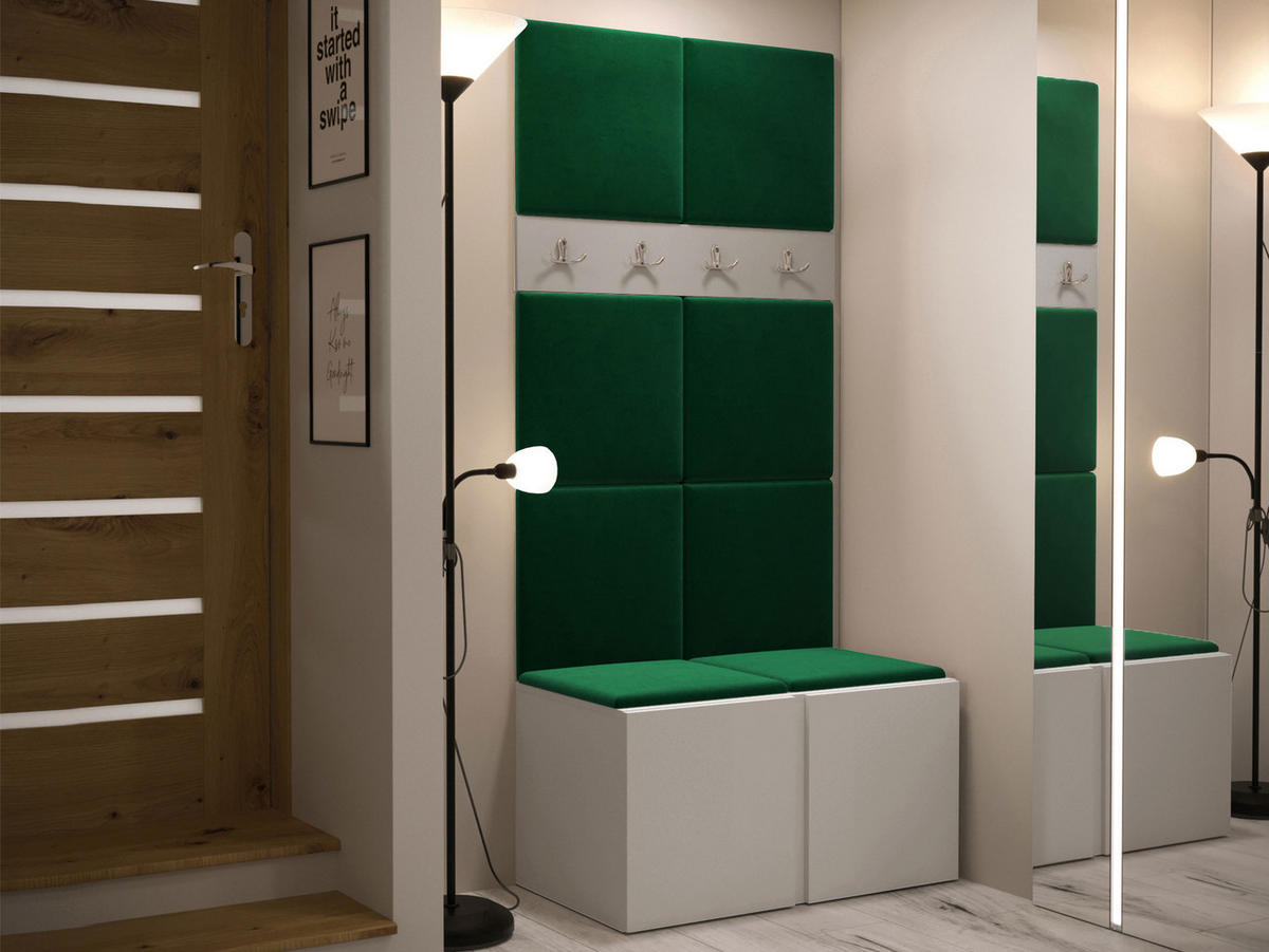 GARDEROBEN-SET Orion IV - Kaschmir/Grün, Holzwerkstoff/Kunststoff (84/186/46cm) - MIRJAN24