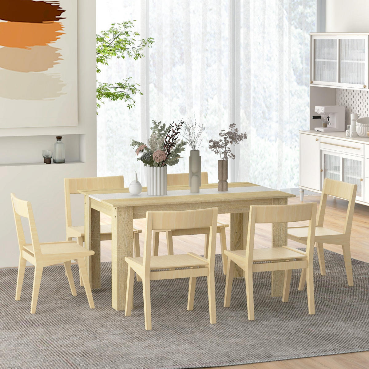 ESSTISCH DE-16489 skandinavisches Design, 140/90 cm Natur - Eichefarben, Holzwerkstoff (140/89.5/75cm) - ComfortXL