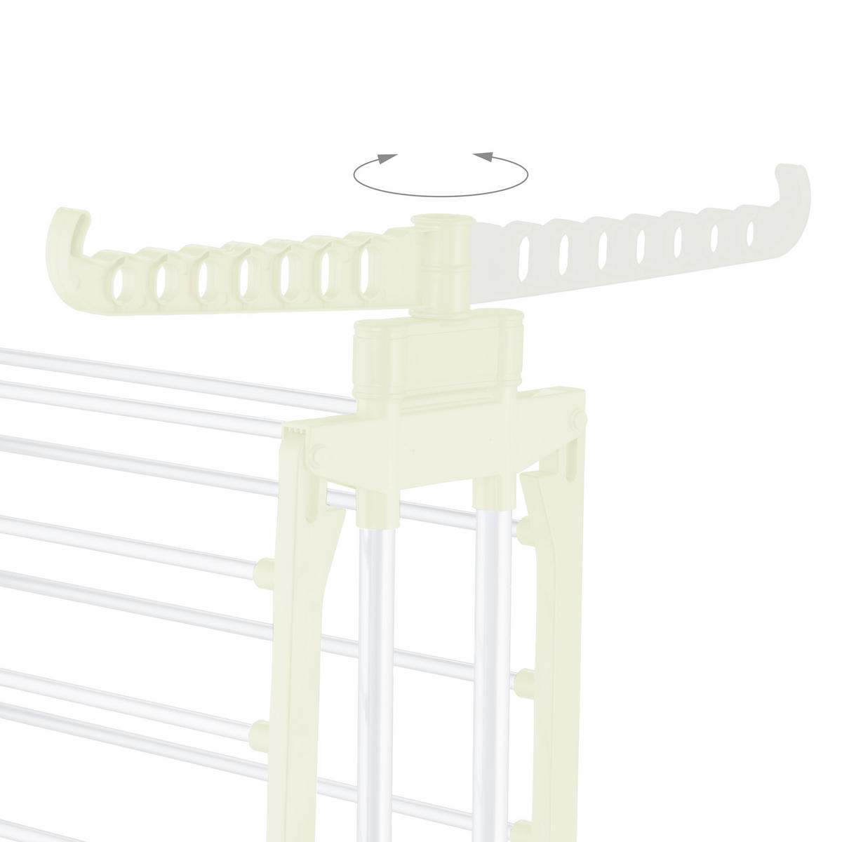 SUŠIAK na prádlo - čierna/biela, kov/plast (126/179/63.5cm) - Relaxdays