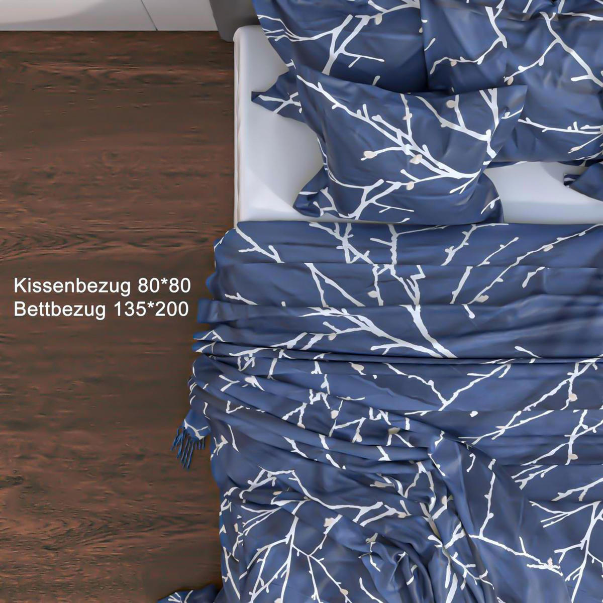 BETTWÄSCHE (Blau-Weiß) - Blau, Kunststoff (135/200cm) - Intirilife