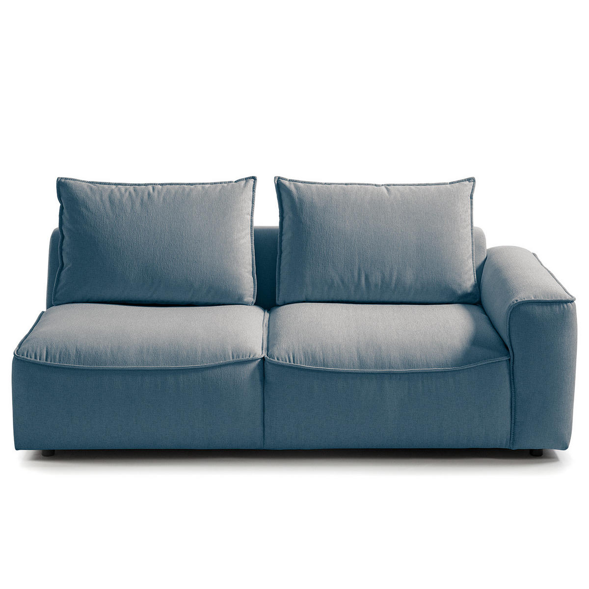 2,5-SITZER SOFA - modular - Blau/Schwarz, Holz/Kunststoff (189/80/99cm) - home24
