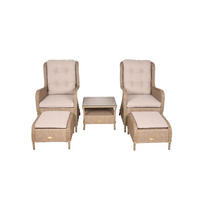 GARTENSTUHL Nara mit Beistelltisch Beige Gartenstuhl-Set - Beige, Kunststoff (68/98/90cm) - DELUKE