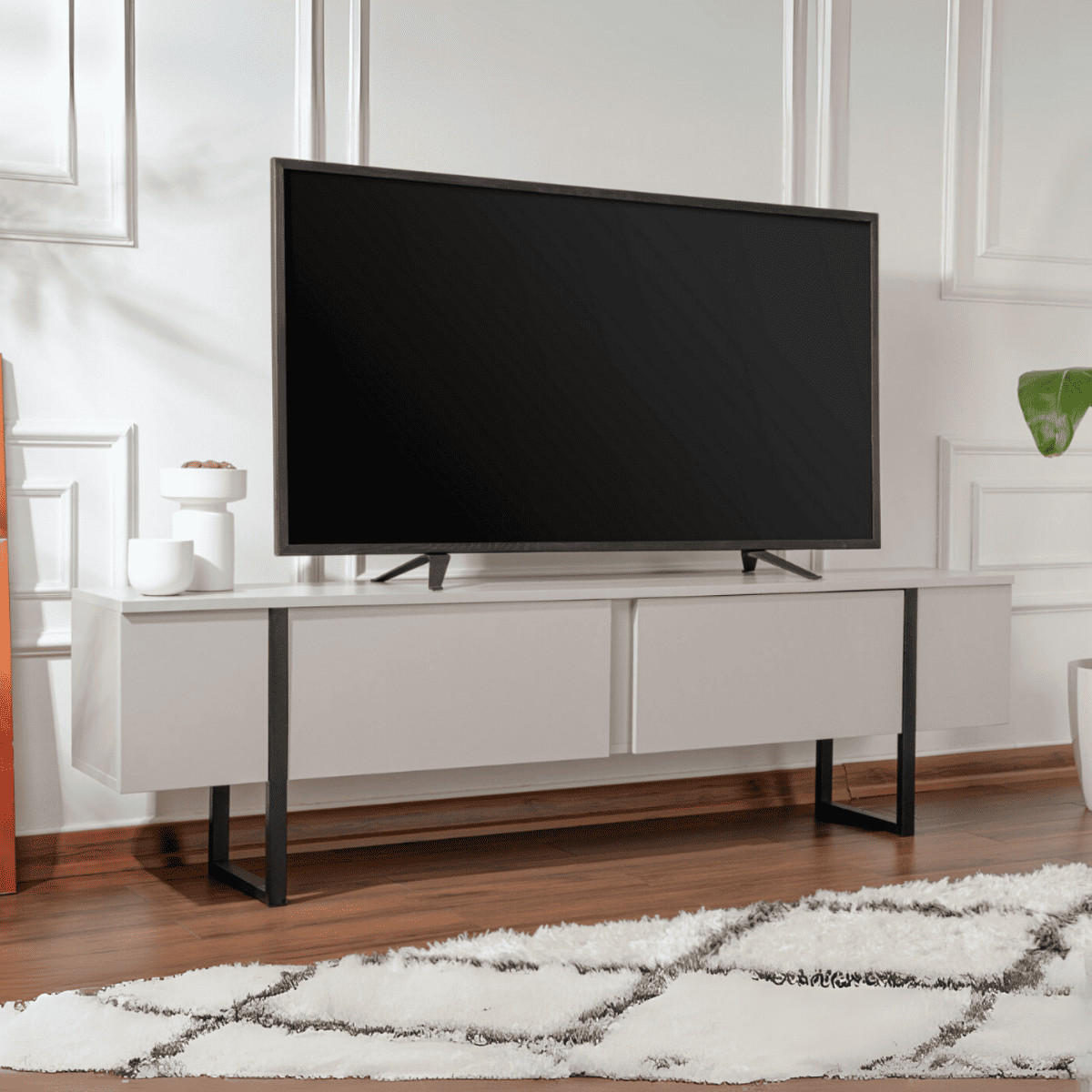 TV-MÖBEL mit 2 klapptüren - serenity 180/29,5/50 cm - Dunkelgrau, Holzwerkstoff (29.5/50/188cm) - Calicosy