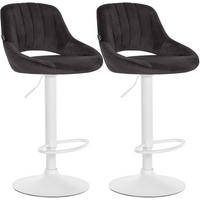 BARHOCKER 2 Samt Schwarz - Schwarz/Weiß, Textil (47/85/48cm) - CLP