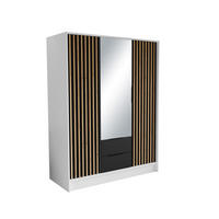 DREHTÜRENSCHRANK PELOR 150,5/200/51 cm Modern Kleiderschrank 3-türig mit Spiegel Weiß - Weiß, Holzwerkstoff (150.5/200/51cm) - MASSENO