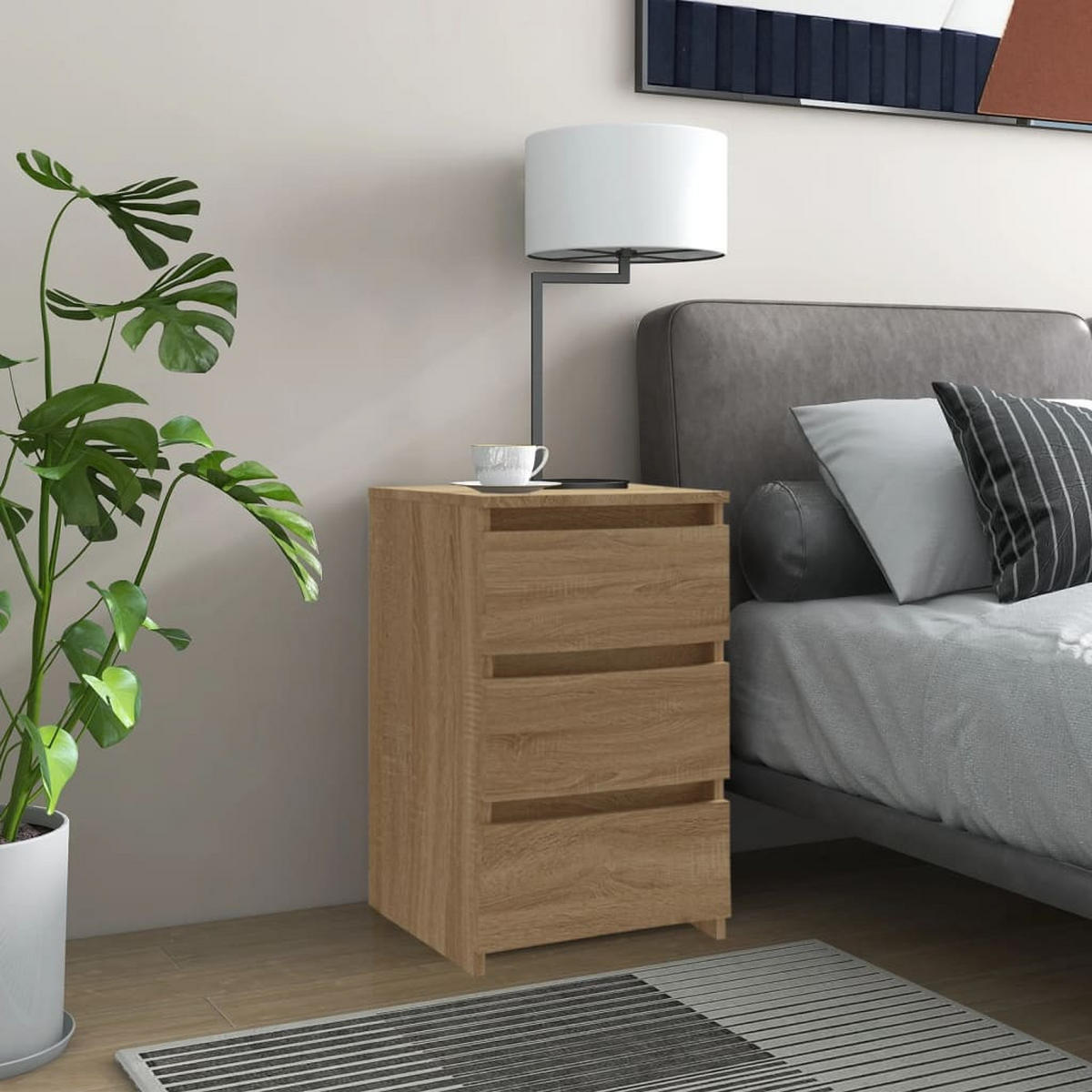 NACHTTISCH Sonoma-Eiche 40/35/62,5 Cm Holzwerkstoff - Hellbraun, Holzwerkstoff (35/62.5/40cm) - vidaXL