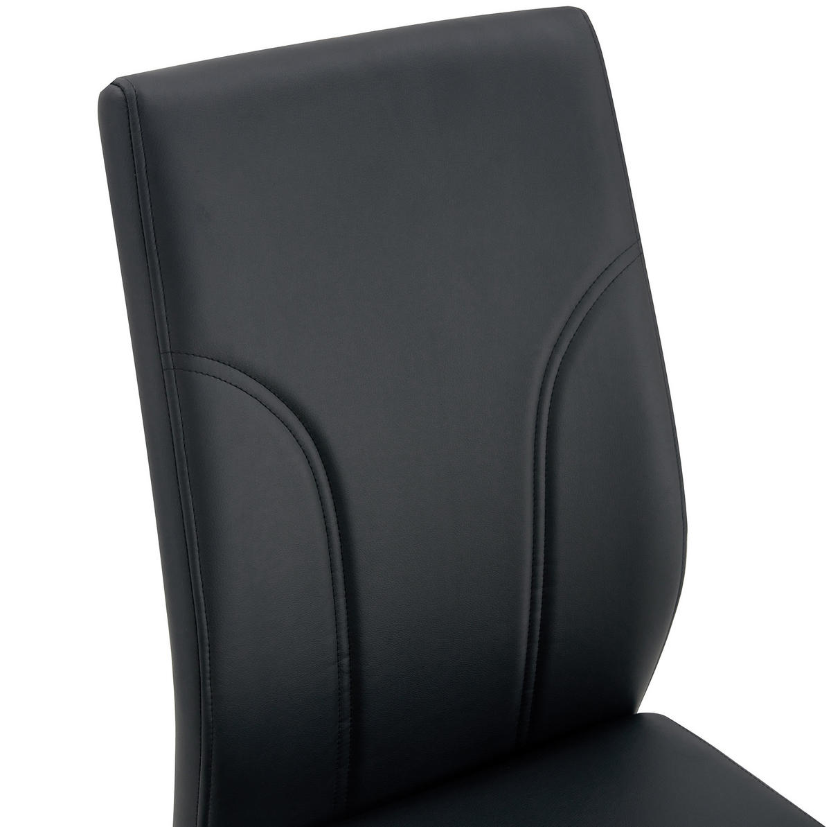 ESSZIMMERSTUHL 2er-Set PU-Leder Schwarz Silber - Schwarz, Metall (40/95/40.6cm) - Meubliv