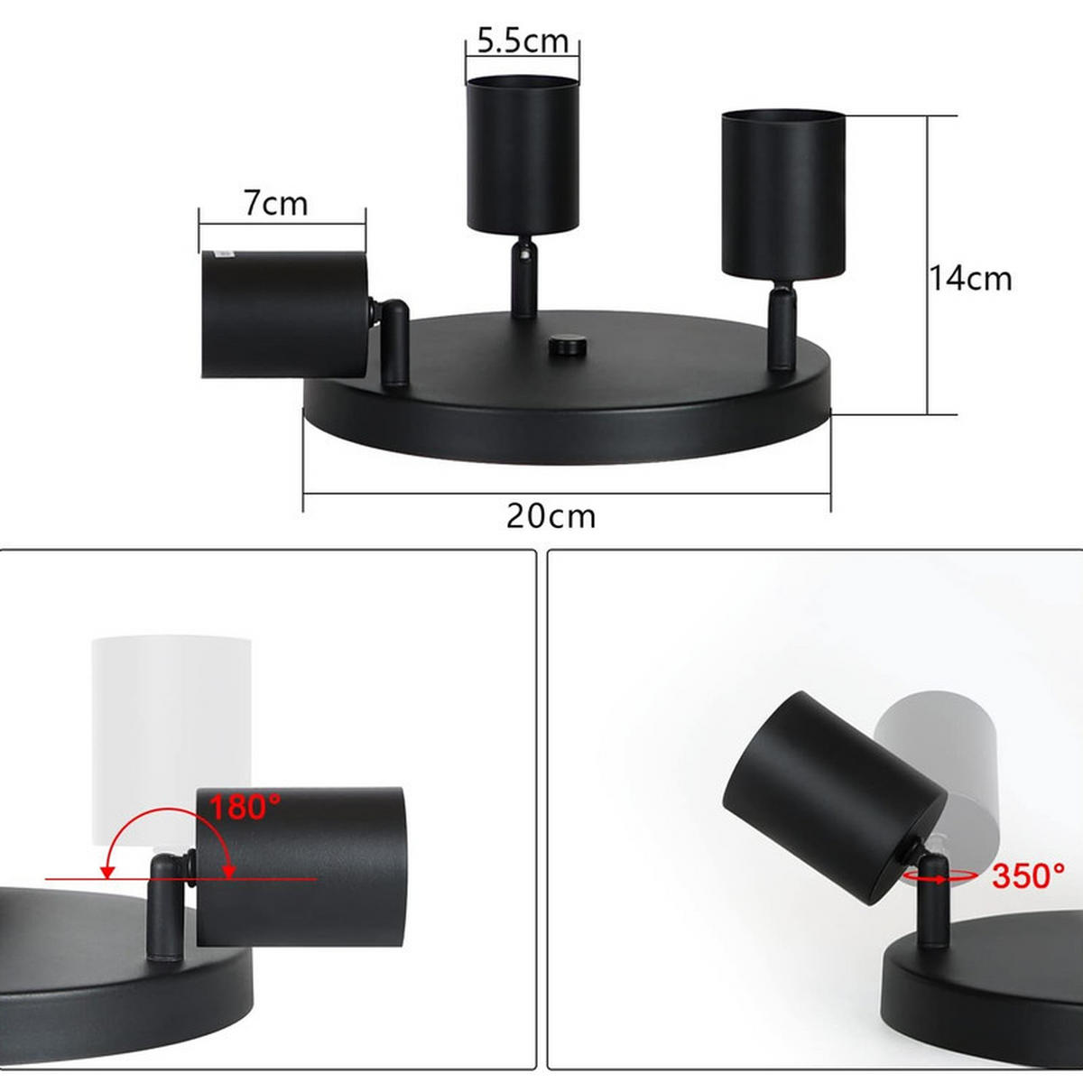 STRAHLER Freiheit 24/24/14 cm - Schwarz, Metall (24/24/14cm) - Nettlife