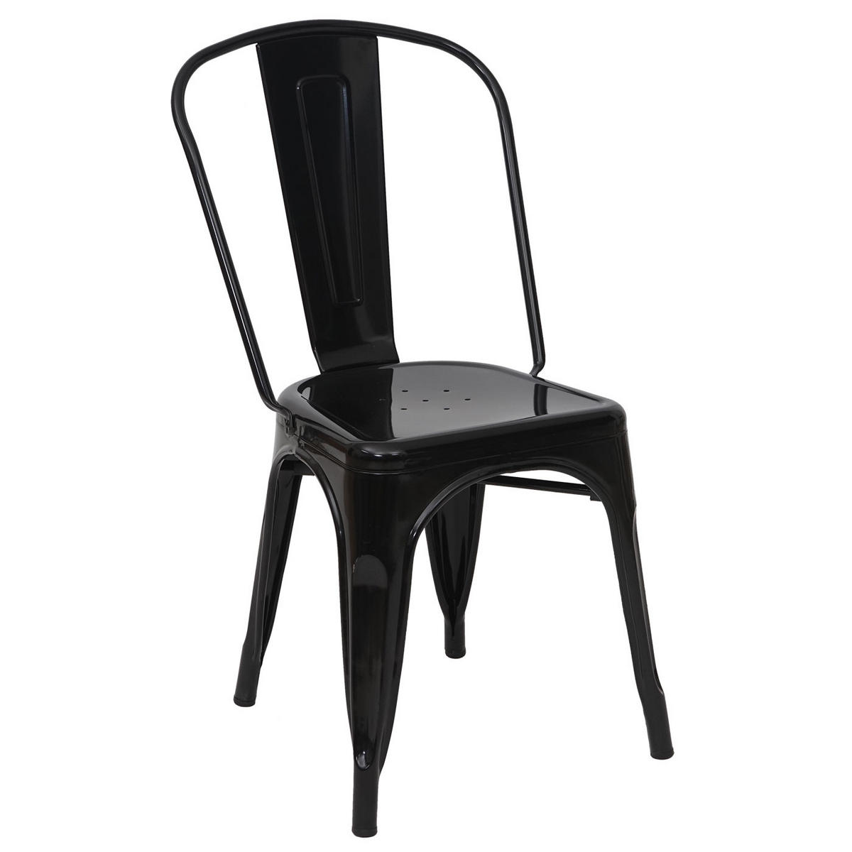 STUHL METALL Schwarz 4er-Set - Schwarz, Metall (45/87/43cm) - MCW
