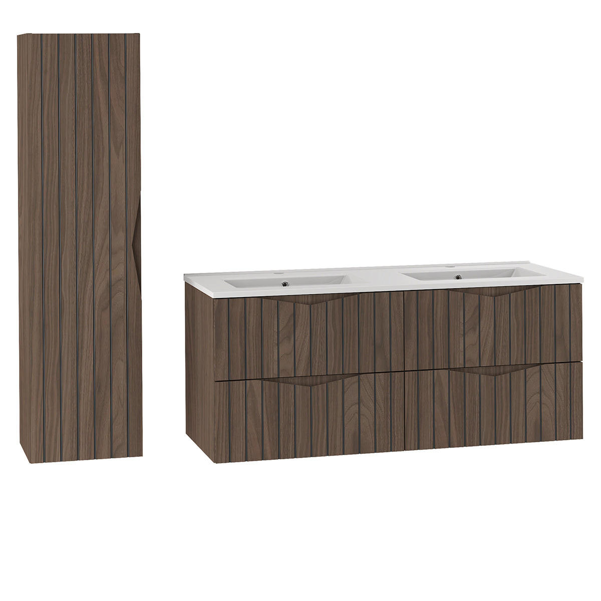 Petits-meubles KOUPELNOVÝ NÁBYTEK 120cm Siena 2er-Set Dřevo a černá