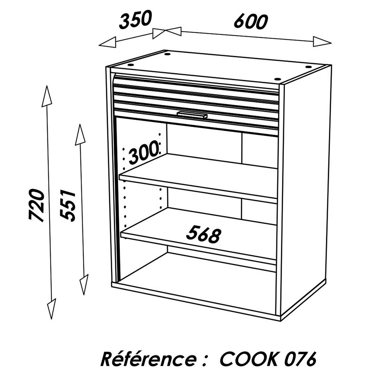 KÜCHENOBERSCHRANK 35/60/72 cm - Weiß, Holzwerkstoff (60/72/35cm) - Simmob