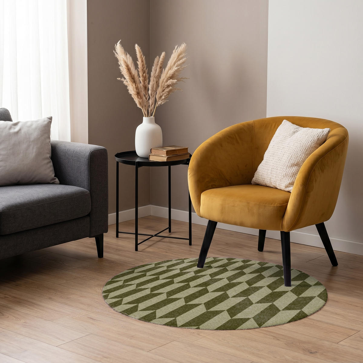 KOBERCE - Vzor - abstraktný - zelený - lietadlá - 90x90 cm - olivovozelená, textil/plast (90/0.4cm) - OnlyWow