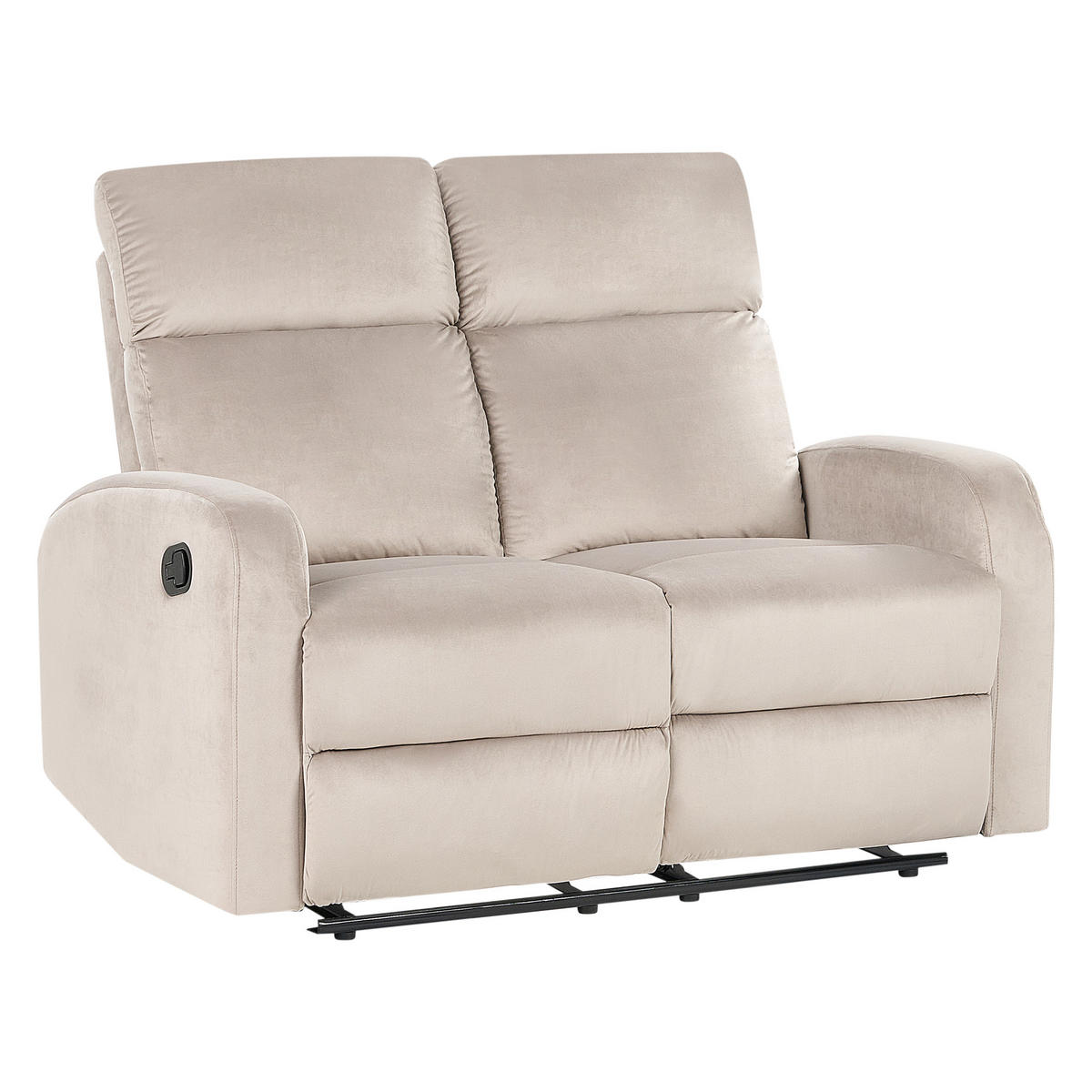2-SITZER-SOFA Samtstoff taupe manuell verstellbar Verdal - Beige, Textil (128/102/73cm) - Beliani