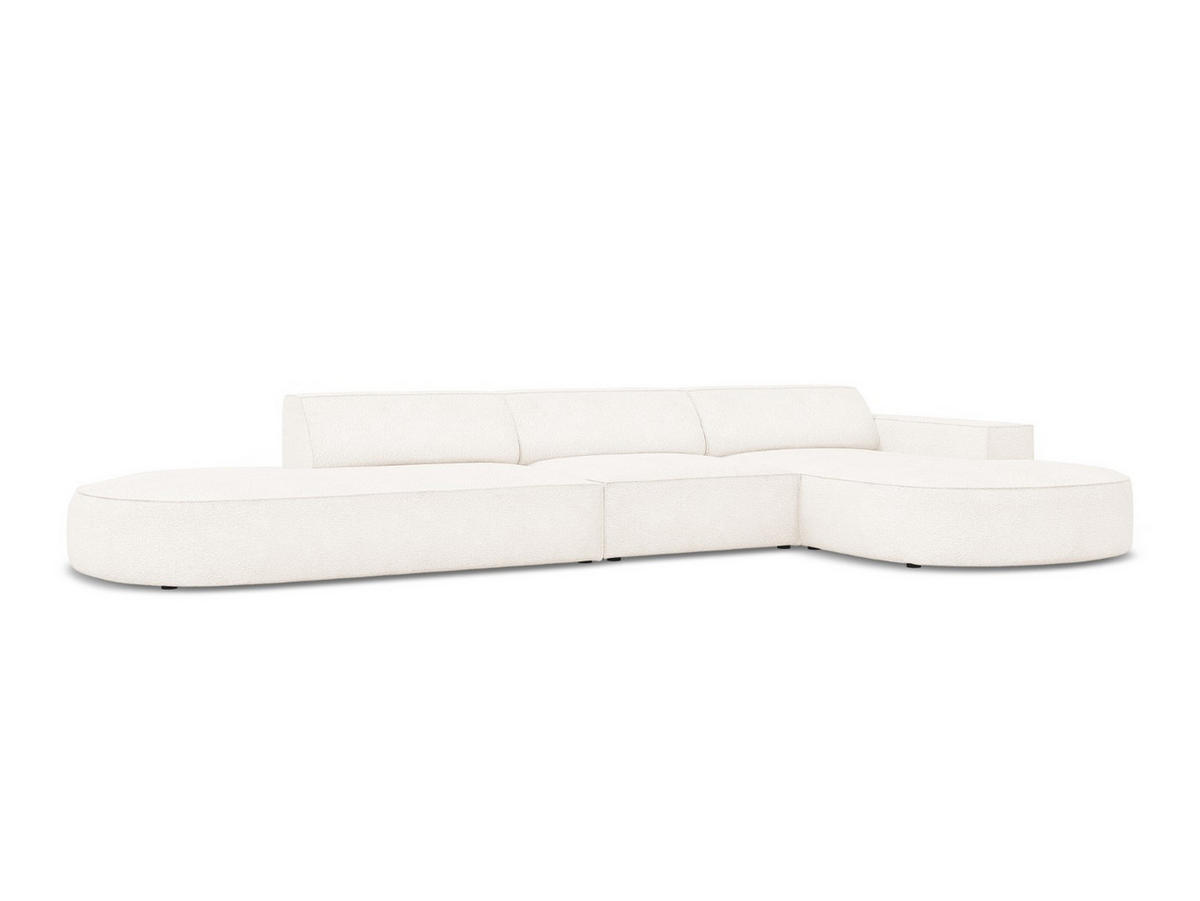 ECKSOFA rechts Jodie aus Boucle beige 4 Sitzplätze - Beige, Textil (166/342cm) - Micadoni