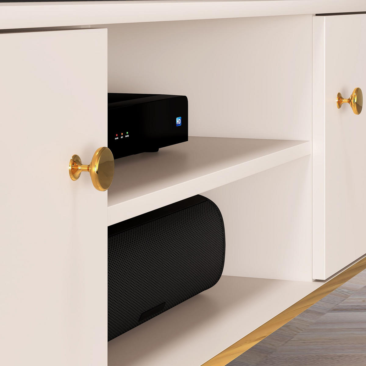 TV-LOWBOARD FRALIA,Creme - Creme, Holzwerkstoff (160/53/40cm) - KONSIMO®