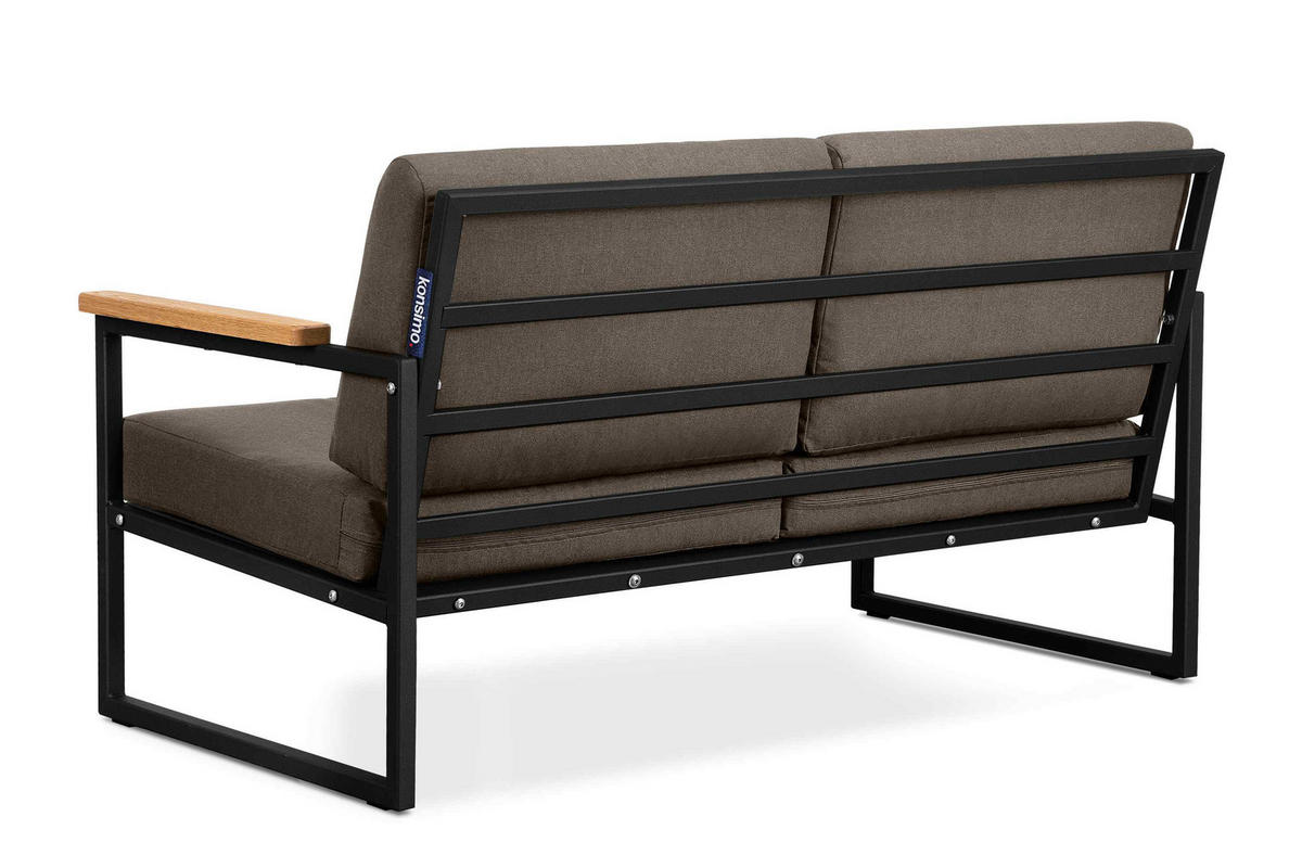 GARTENSET TRIBO Industriestil für 4 Personen, schwarz - Beige/Schwarz, Metall - KONSIMO®