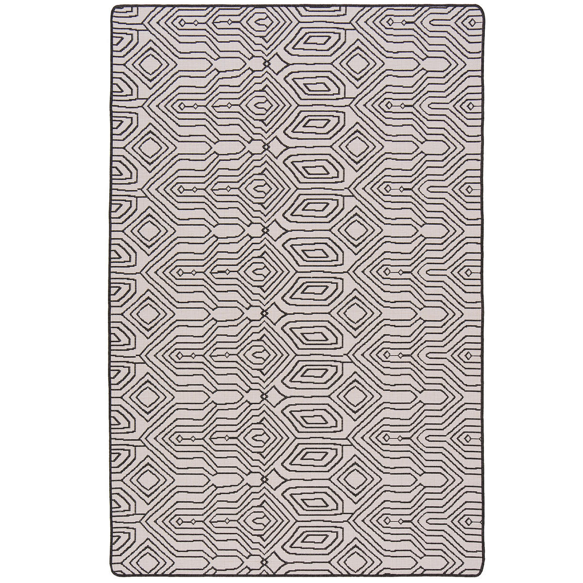IN- UND OUTDOOR TEPPICH BEIDSEITIG NEWPORT MODERN - Schwarz, Textil (80/240cm) - Snapstyle