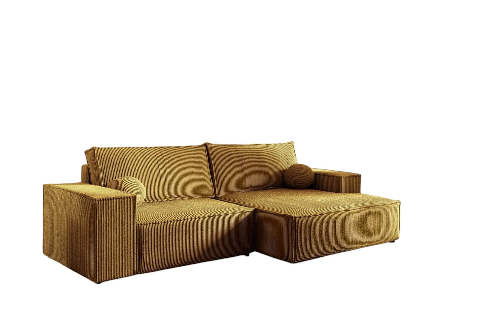 ECKSOFA Corunia Xs - Gelb, Holzwerkstoff/Textil (255/148cm) - Fun Möbel