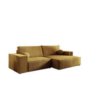 ECKSOFA Corunia Xs - Gelb, Holzwerkstoff/Textil (255/148cm) - Fun Möbel