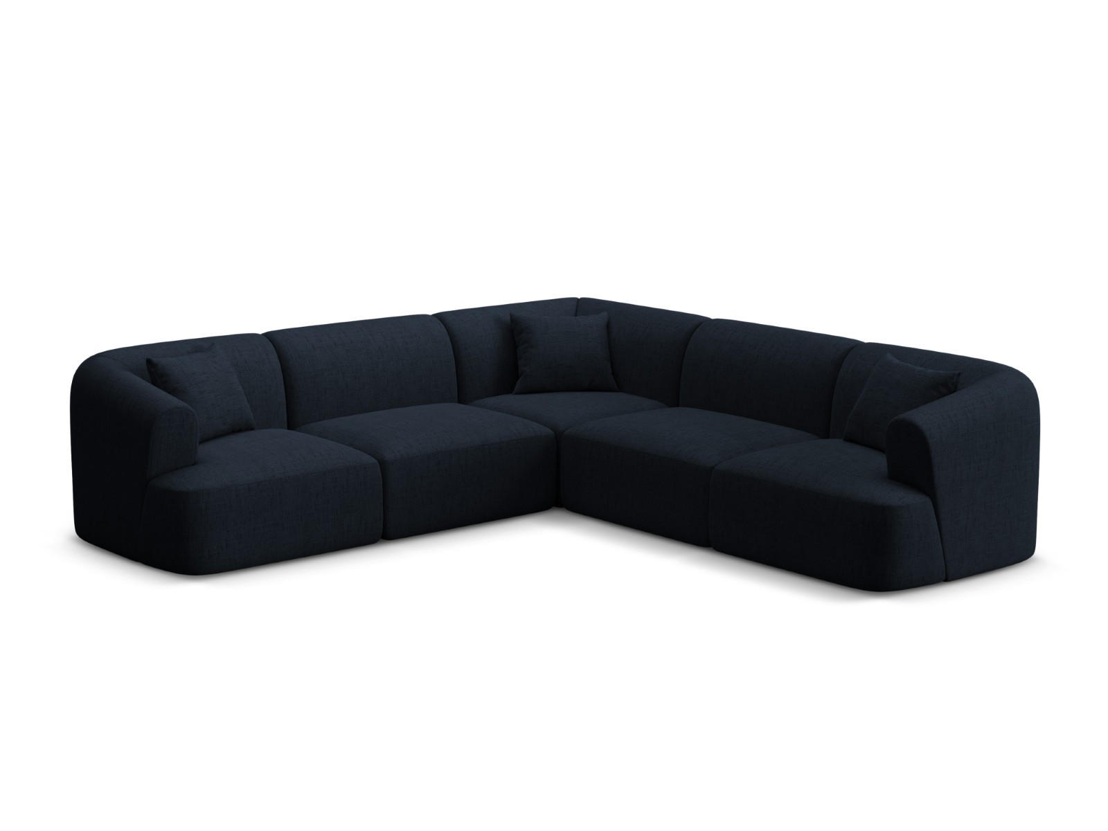 SYMMETRISCHES-MODULARES-ECKSOFA Campi aus strukturiertem Stoff königsblau 6 Sitzplätze - Dunkelblau, Textil (255/255cm) - Cosmopolitan Design
