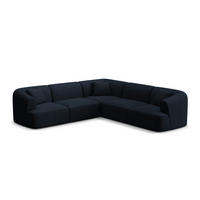 SYMMETRISCHES-MODULARES-ECKSOFA Campi aus strukturiertem Stoff königsblau 6 Sitzplätze - Dunkelblau, Textil (255/255cm) - Cosmopolitan Design