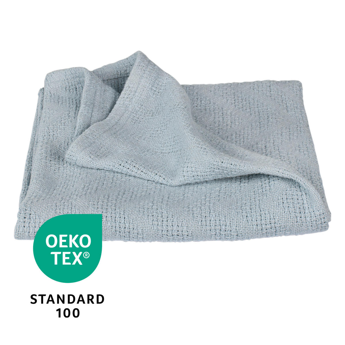 DECKE IN STRICKOPTIK 80 x 80 cm Lil Planet türkis - Hellblau, Textil (80/80cm) - Roba