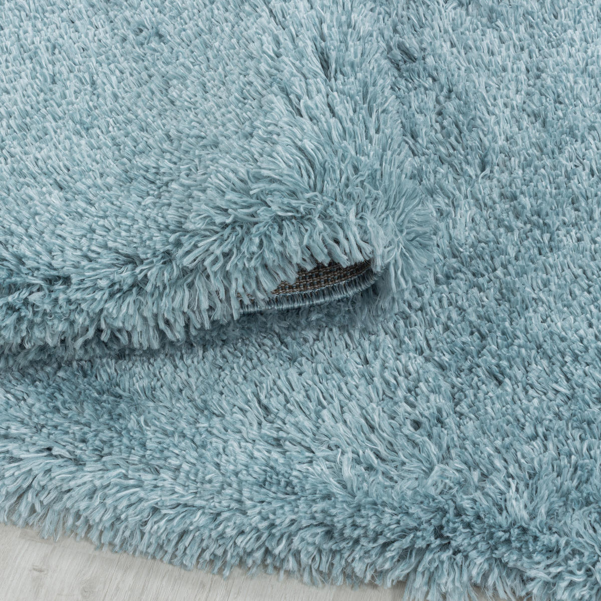 TEPPICH Hochflor Shaggy Uni Style Polypropylen Wohnzimmer Blau Rund 120x120 - Blau, Textil (120/120cm) - KADIMA DESIGN