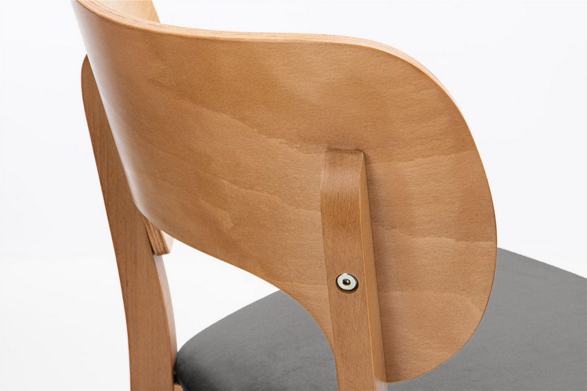 ESSZIMMERSTÜHLE LYCO (2er-Set), grau / Eiche hell - Eichefarben/Grau, Holz/Buchenholz (47/81/45cm) - KONSIMO®