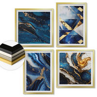 WANDBILDER 4er Set - 50x50 cm & 40x60 cm Goldrahmen - Abstrakte, elegante Muster - Goldfarben, Kunststoff (50/50cm) - ArtPrintCave