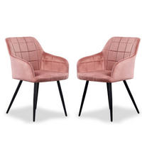 ESSZIMMERSTUHL Samt 2-teilig Rosa - Pink, Metall (55/82/59cm) - Life Interiors
