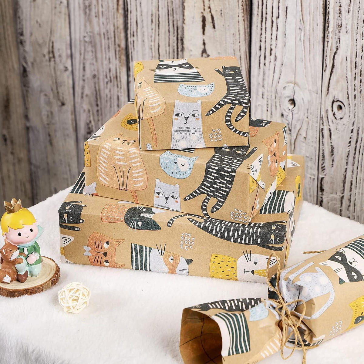 GESCHENKPAPIERROLLE Katzendesign 43 cm x 10 m - Multicolor, Papier (4/44/4cm)