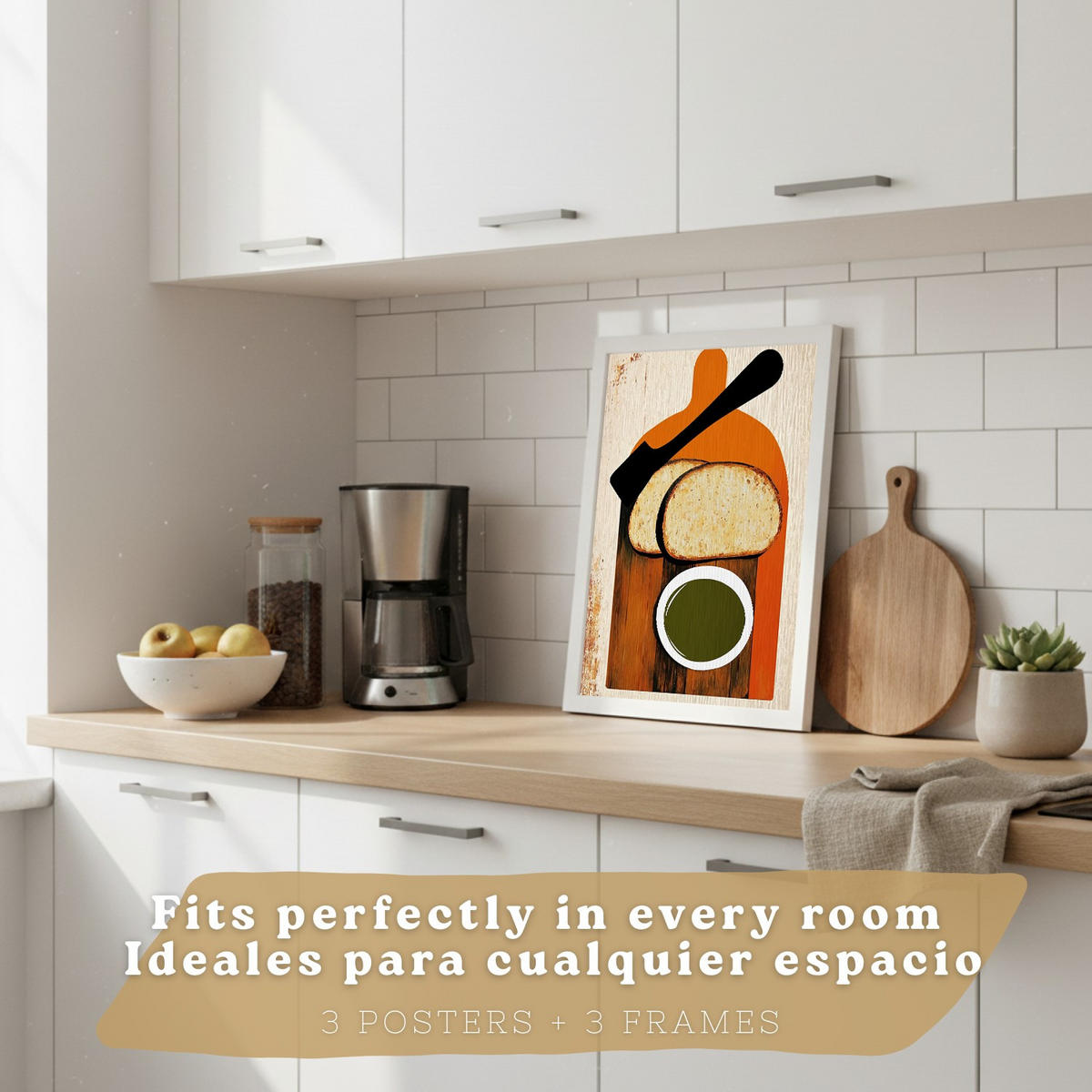PLAKAT Sada 3 Retro 3 A3 Bílý rám - bílá, papír (29.7/1/42cm) - Nacnic