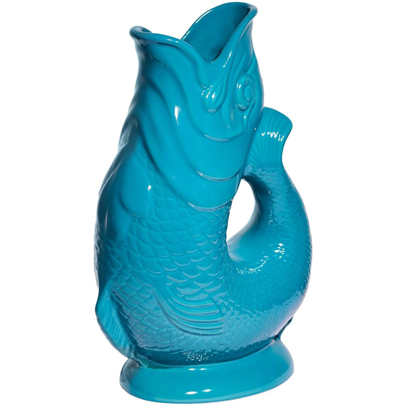 KARAFFE mit „Gluck-Gluck“-Geräusch 27,5/17/9,5 cm - Blau/Grün, Keramik (1.2L) - Gluckigluck