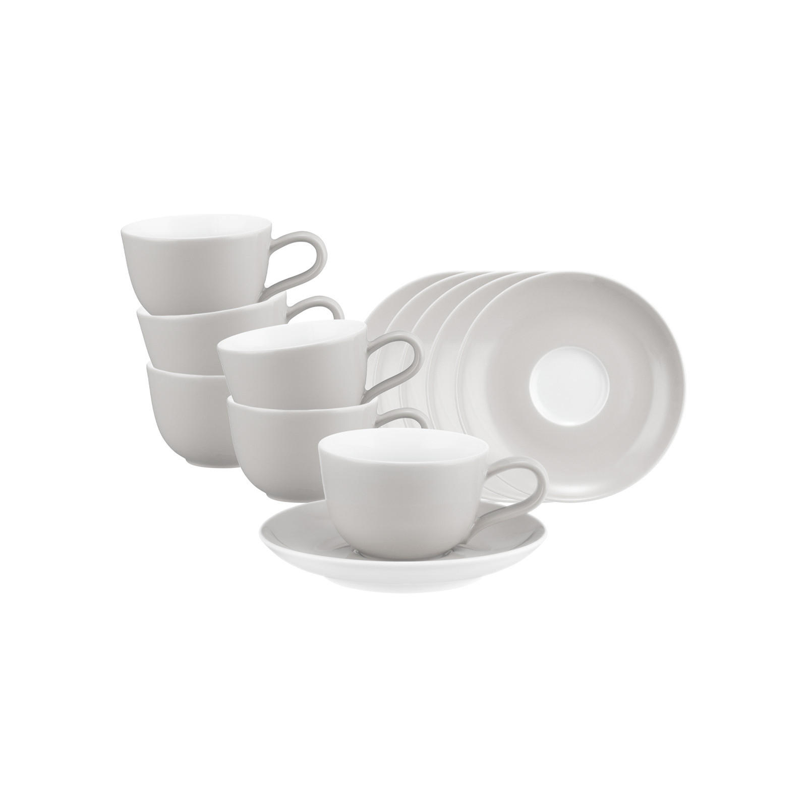 ESPRESSOTASSE MIT UNTERTASSE Liberty Pure Colors New Grey 90 ml 6er Set - Grau, Keramik (12/6.6/12cm) - Seltmann Weiden