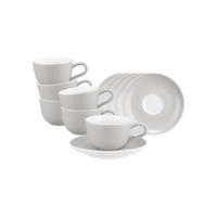 ESPRESSOTASSE MIT UNTERTASSE Liberty Pure Colors New Grey 90 ml 6er Set - Grau, Keramik (12/6.6/12cm) - Seltmann Weiden