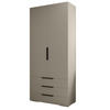 DREHTÜRENSCHRANK 236.7/100/47 2-türig - Kaschmir/Schwarz, Holz/Metall (100/236.7/47cm) - MÖBEL KRYSPOL