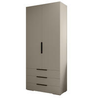 DREHTÜRENSCHRANK 236.7/100/47 2-türig - Kaschmir/Schwarz, Holz/Metall (100/236.7/47cm) - MÖBEL KRYSPOL