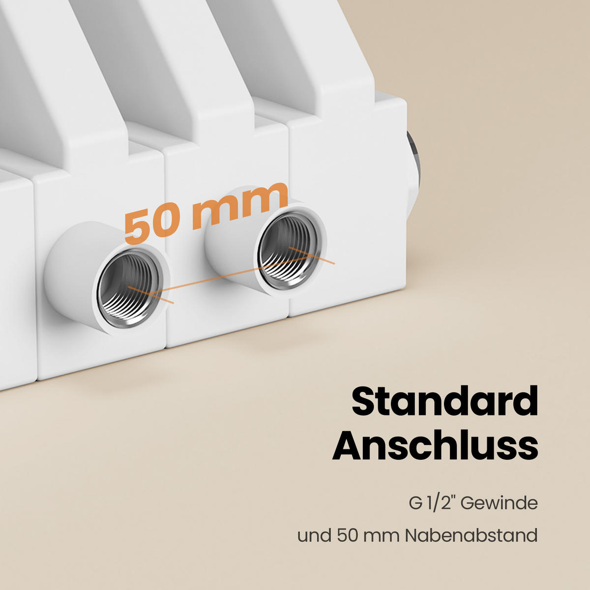 HEIZKÖRPER D-Profil Vertikal Glänzend Weiß 60/84 cm - Weiß, Metall (84/60/13cm) - EMKE