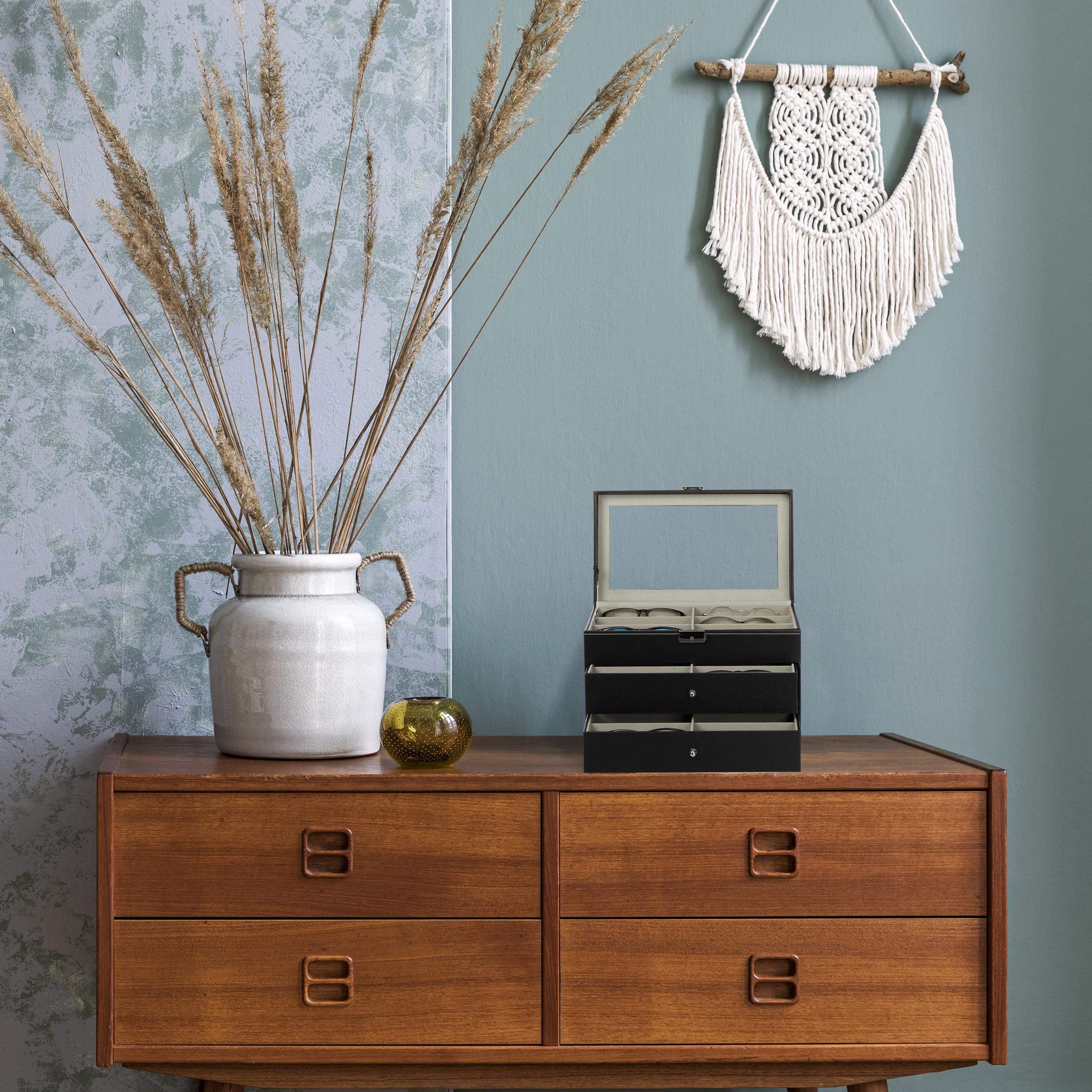 BRILLENBOX - Multicolor, Glas/Kunststoff (33.5/22.5/19cm) - Relaxdays