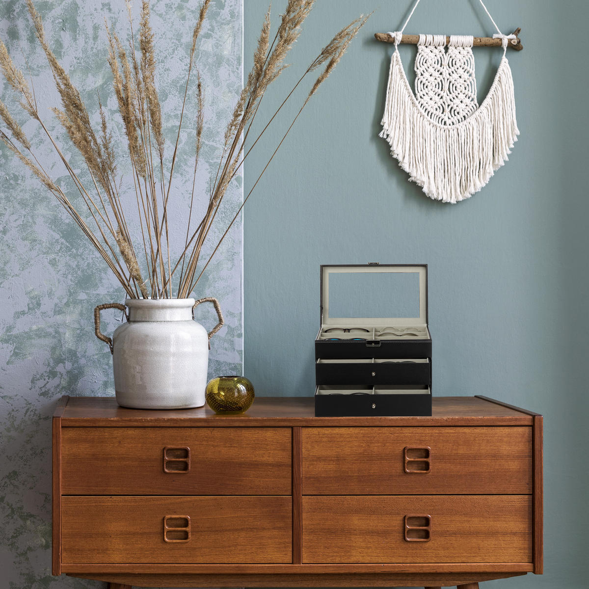 BRILLENBOX - Multicolor, Glas/Kunststoff (33.5/22.5/19cm) - Relaxdays