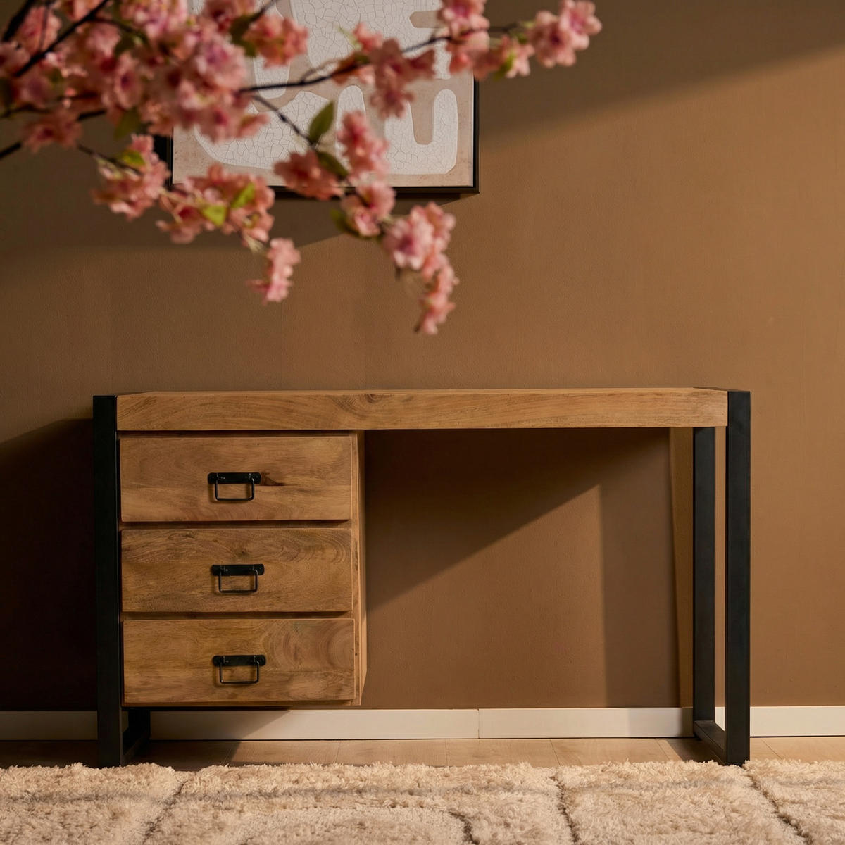 SCHREIBTISCH Britt Braun 58/145/74 cm - Braun, Holz (58/145/74cm) - Starfurn