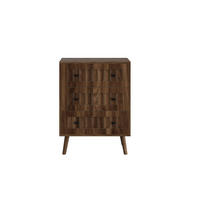KOMMODE 60/40/79 cm aus MDF mit 3 Schubladen und Rillenfront Walnussfarben - Walnussfarben, Holzwerkstoff (60/78/40cm) - Modenvie
