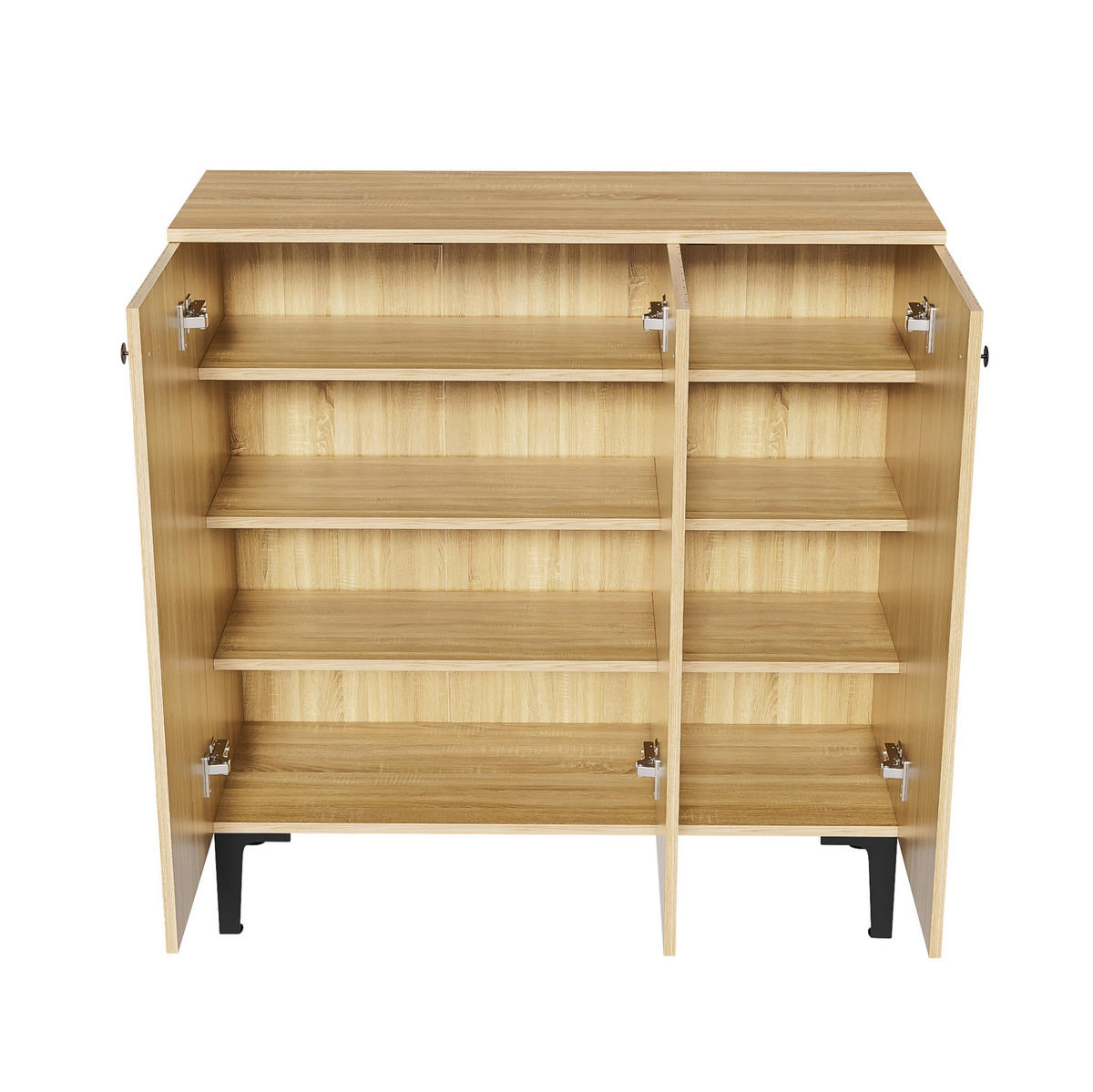 SCHUHSCHRANK 90/32/94 cm Holzfarbe aus PB mit 3 Türen und Ablage - Naturfarben, Holzwerkstoff (90/94/32cm) - OKWISH